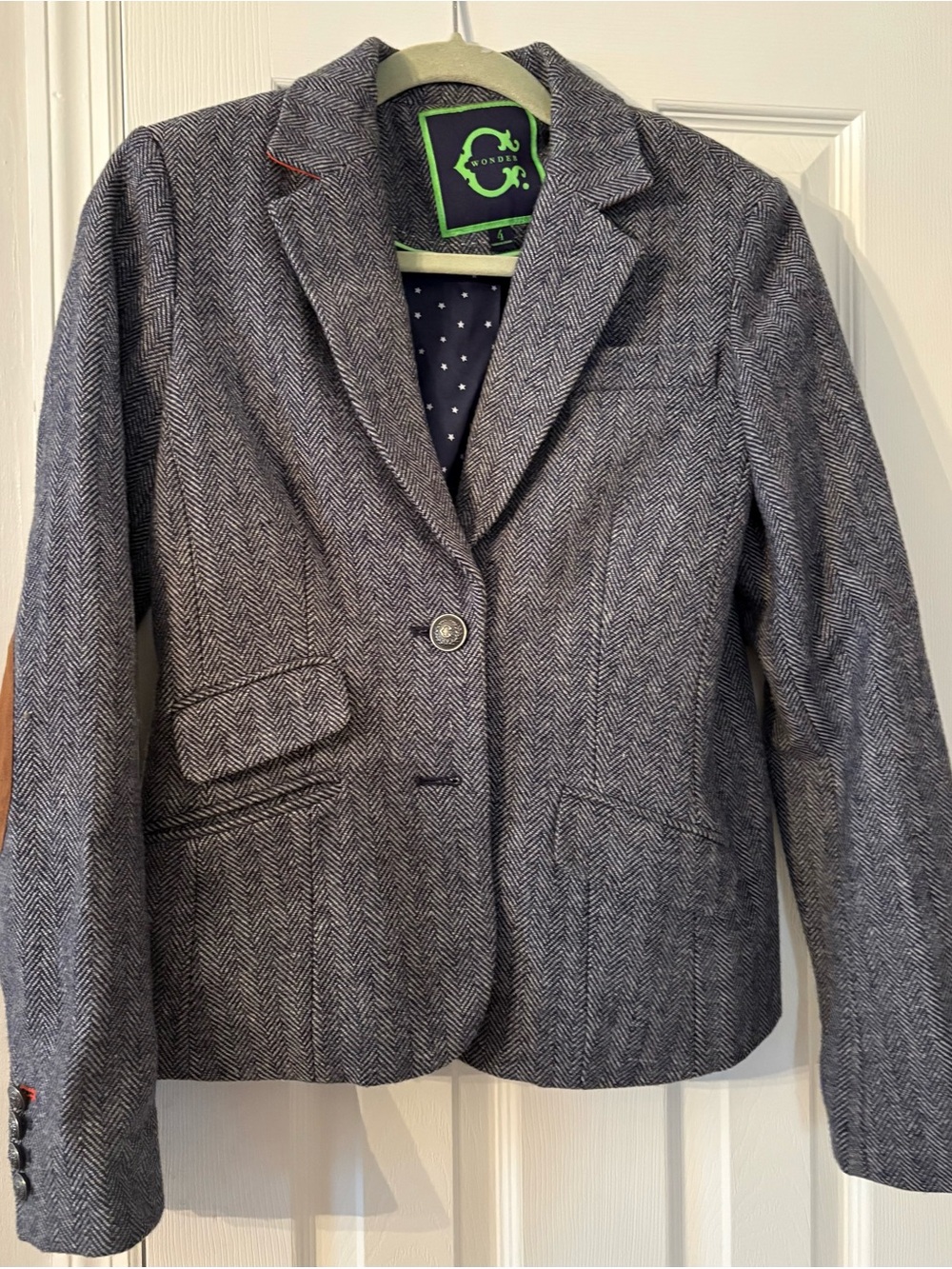 C. Wonder Gray Herringbone Women's Blazer